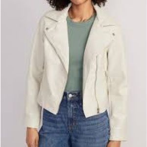 Off-white Faux Suede Biker Jacket Old Navy